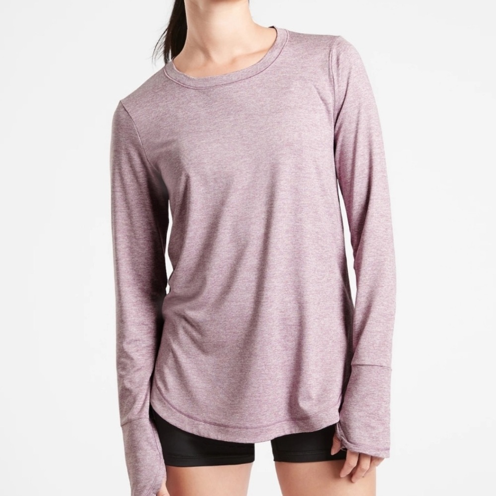 Athleta Uptempo Long Sleeve Top in Velvety Pink/Flora Mauve